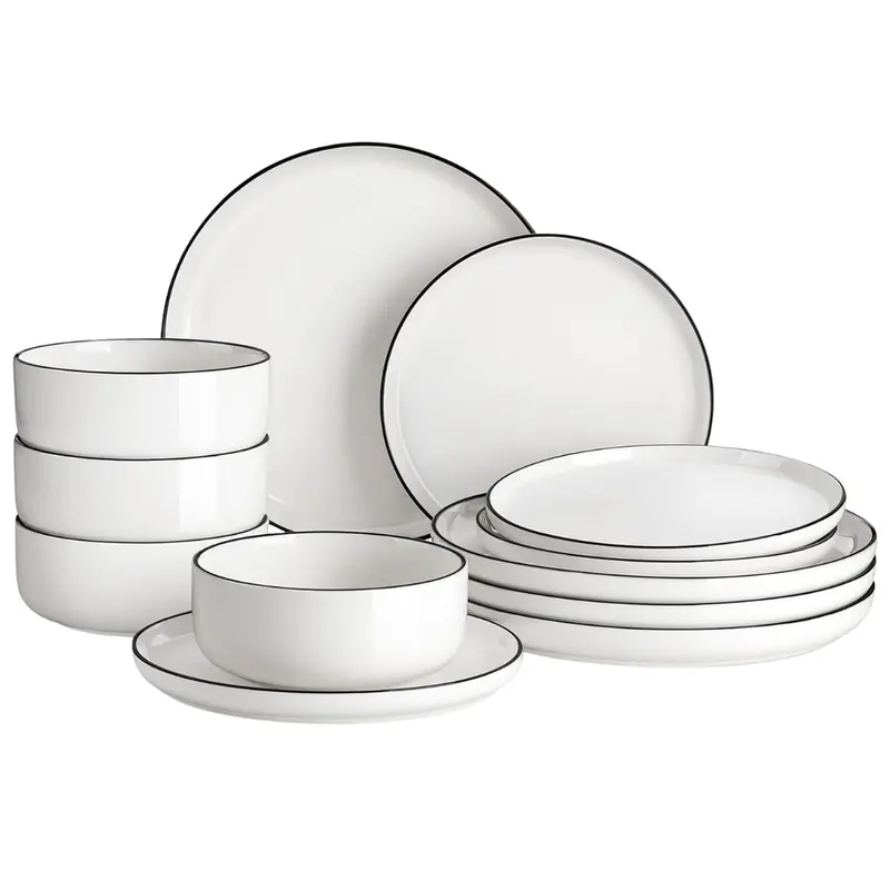 12-Piece Malacasa Modern Porcelain Dinnerware Set 1