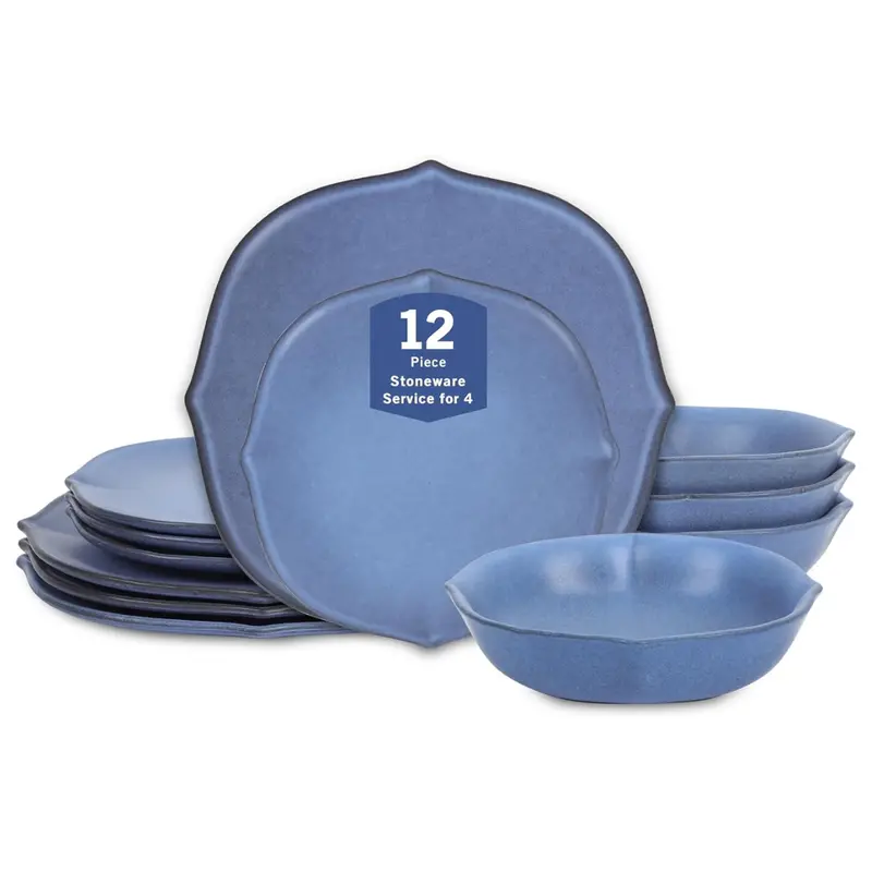 12-Piece Stone Lain Baskerville Dinnerware Set Stoneware 1
