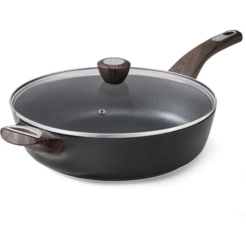 12" Sensarte 5 Qt Nonstick Deep Frying Pan With Lid 1