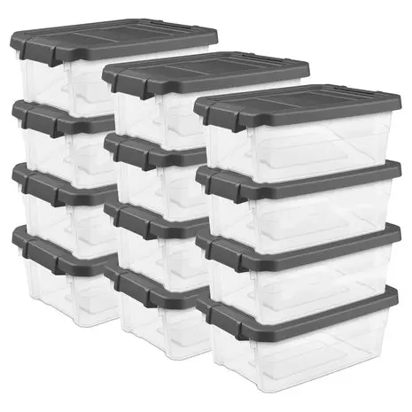 12 Sterilite 16-Quart Modular Stacker Boxes 1