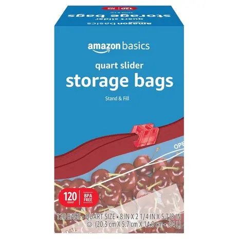 120 Amazon Basics Slider Gallon Food Storage Bags 1