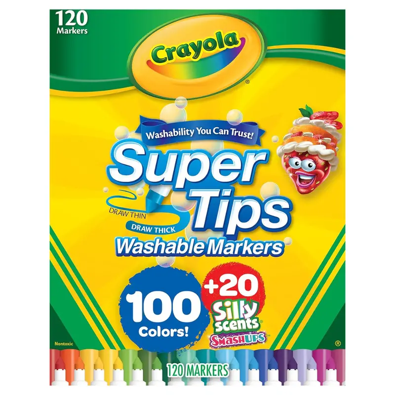 120-Count Crayola Super Tips & Silly Scents Washable Marker Set 1