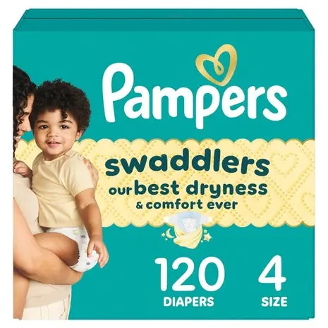 120 Size 4 Pampers Swaddlers Diapers 1