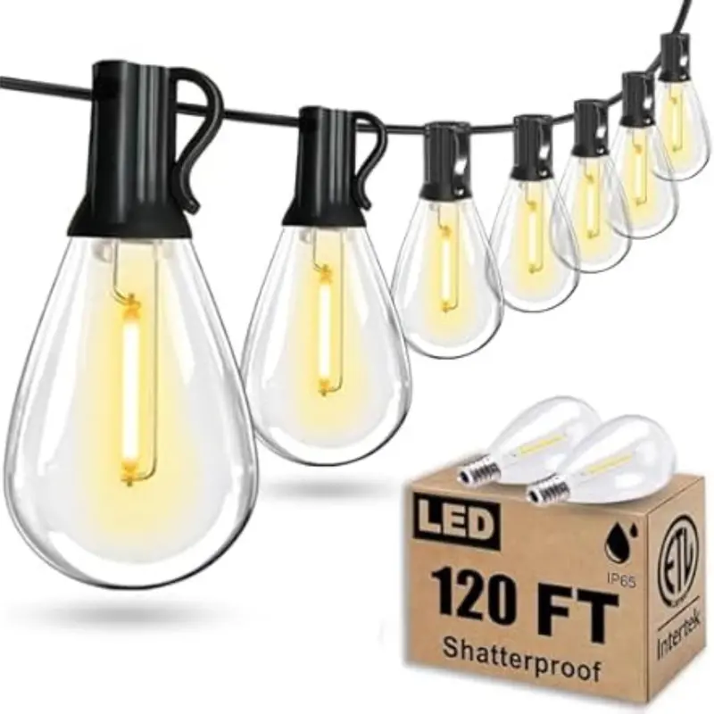 120Ft Outdoor String Lights, Edison Bulbs 1