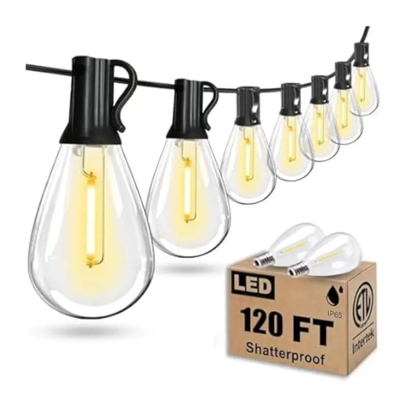 120Ft Ultra Long Outdoor String Lights With 30+2 Edison Bulbs 1