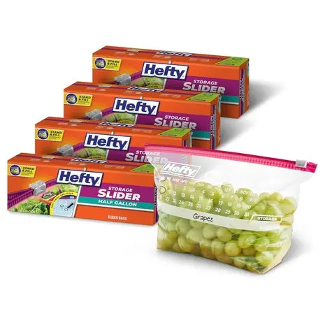 128 Hefty Slider Calendar Half Gallon Size Storage Bags 1