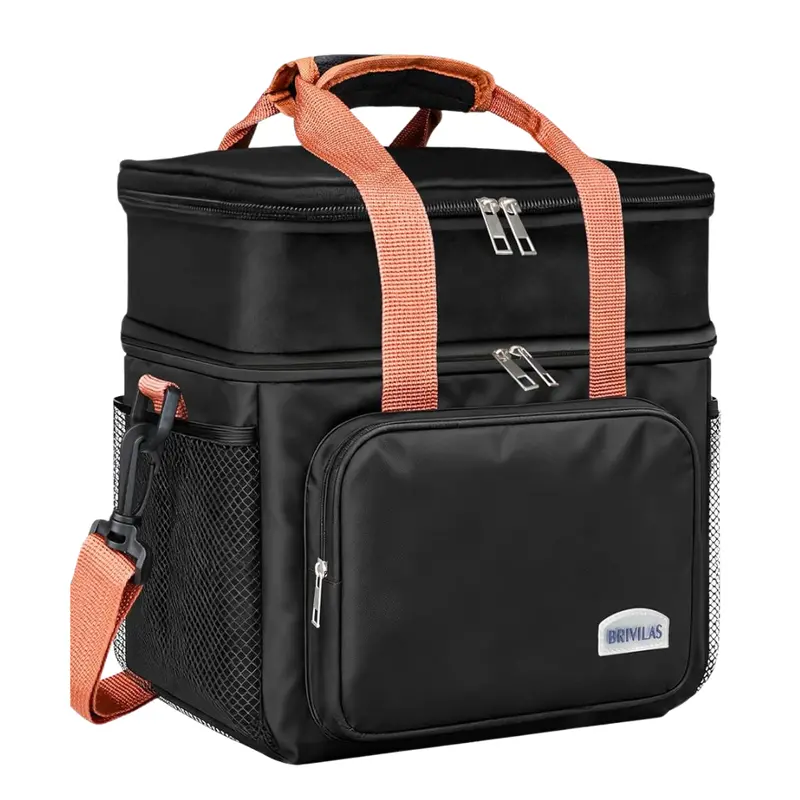 12L Double Deck Soft Leakproof Insulated Lunch Bag 1