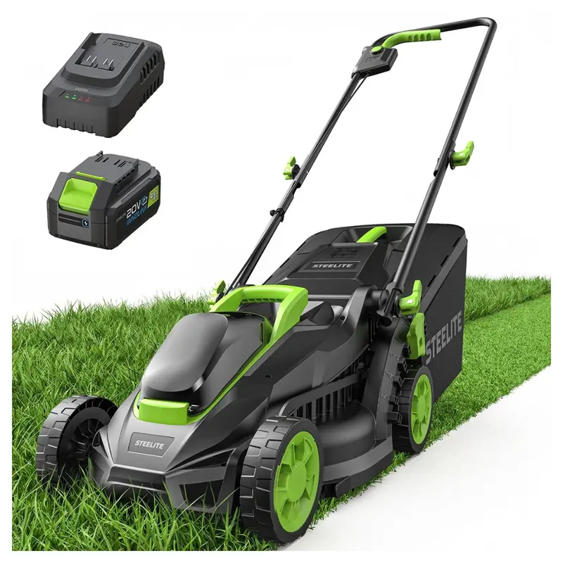 13" 21V Cordless Lawn Mower With Brushless Motor & 4.0 Ah Battery 1