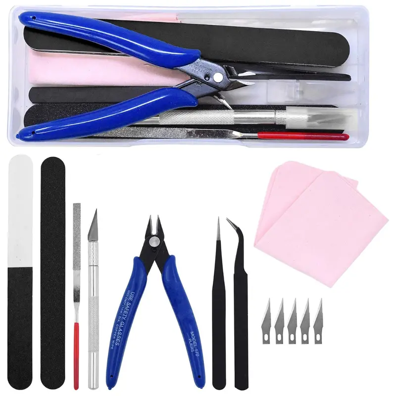 13-Piece Mandala Crafts Model Tool Kit W/ Hobby Clippers Model Tweezers 1