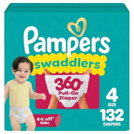 132 Size 4 Pampers Swaddlers 360° Diapers 1