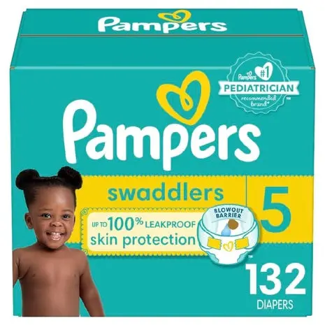 132 Size 5 Pampers Swaddlers Diapers 1