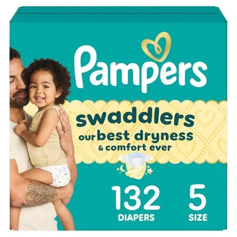 132 Size 5 Pampers Swaddlers Diapers 1
