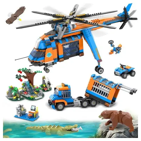1,392-Piece City Jungle Helicopter Rescue Building Set 1