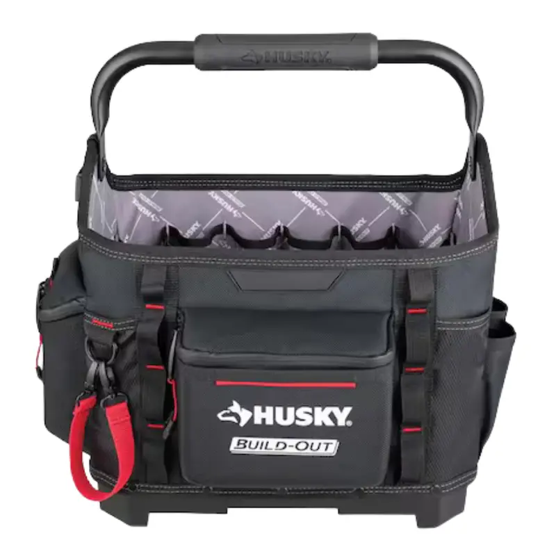 14" Husky Build-Out Heavy Duty Zippered Tool Bag W/ Handle 1