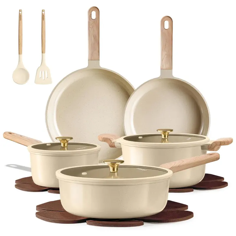 14-Piece Carote Nonstick Ceramic Pots And Pans Cookware Set 1