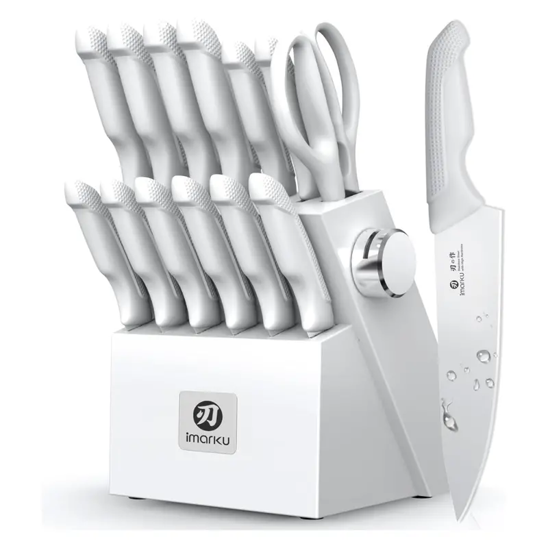 14-Piece Japanese Stainless Steel Kitchen Knife Set With Block 1