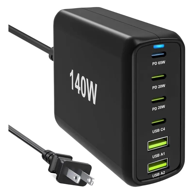 140W 6-Port Usb-C Charging Station With Pd & Pps 1