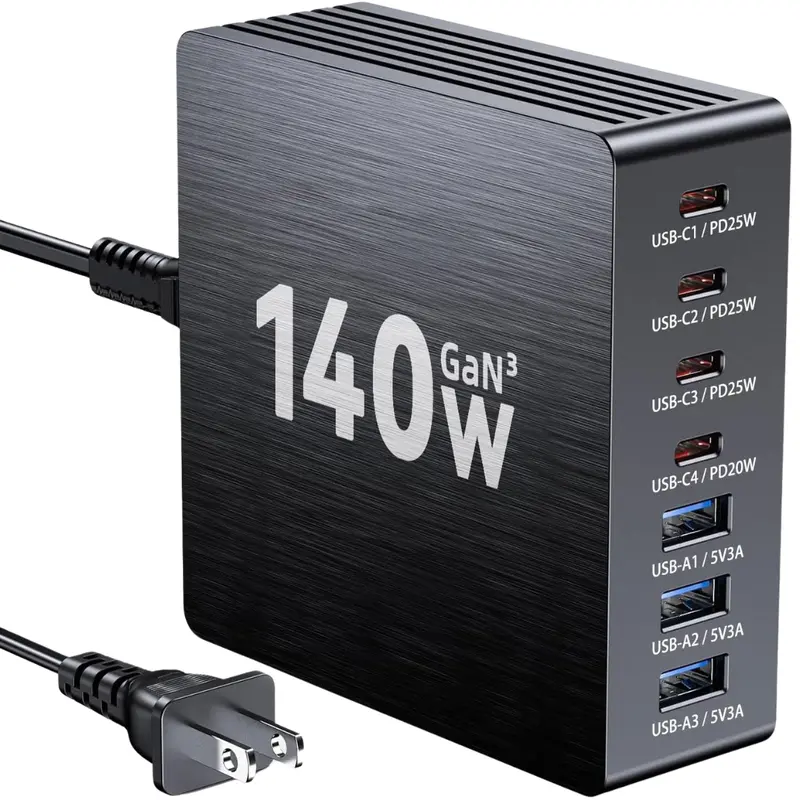 140W Gan Iii 7 Port Usb C Charging Station 1