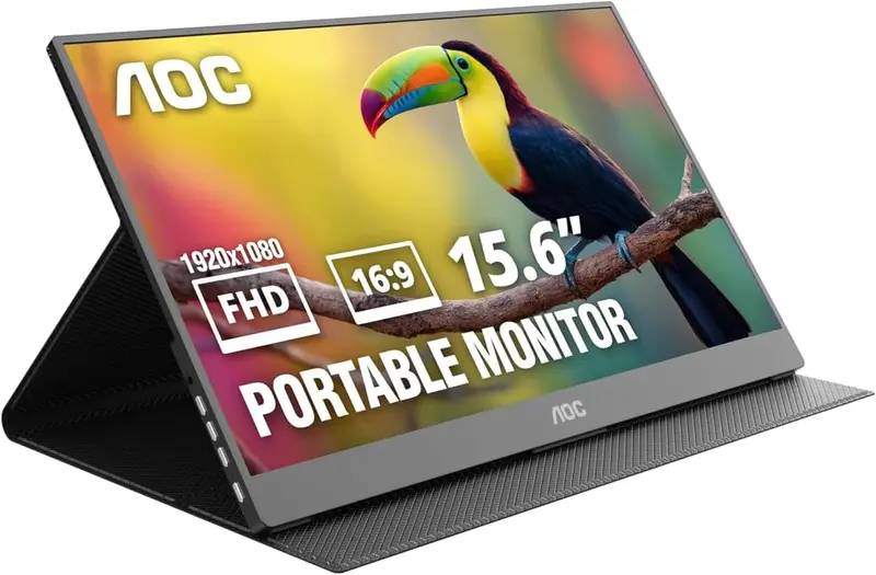 15.6" Aoc 16T20 1080P Fhd Ips Portable Monitor W/ Smart Cover 1