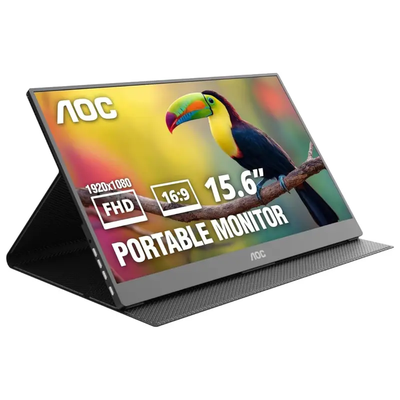 15.6" Aoc 16T20 1080P Fhd Ips Portable Monitor W/ Smart Cover 1