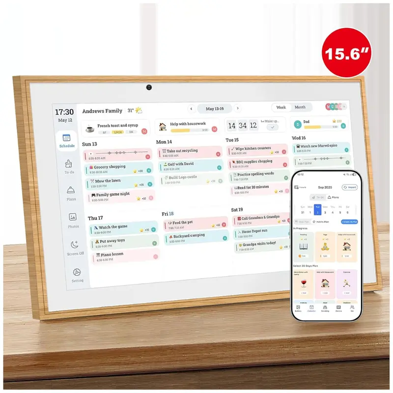 15.6" Wall Planner Electronic Calendar & Chore Chart 1