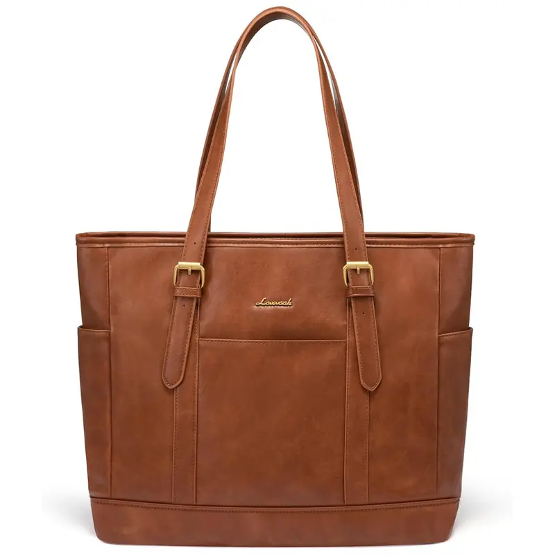 15.6" Women's Waterproof Vintage Leather Tote Bag 1
