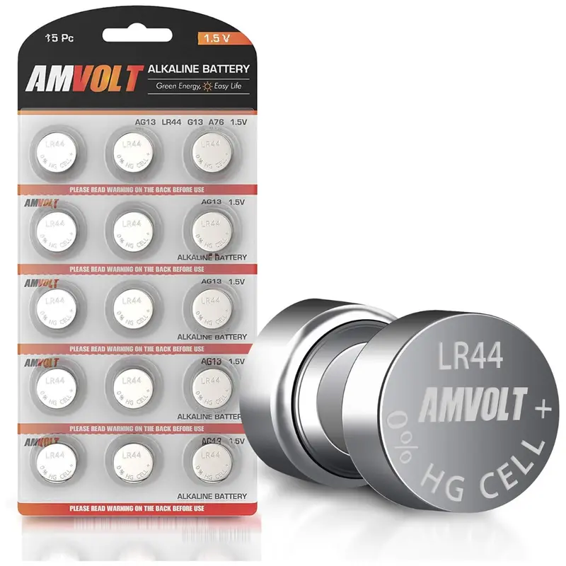 15-Count Amvolt Lr44 Button Batteries 1