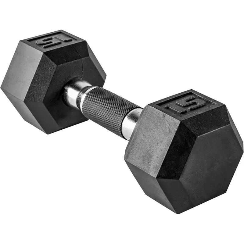 15-Lbs Cap Barbell Coated Hex Dumbbell Weight (Single) 1