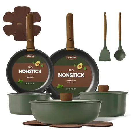 15-Piece Carote Nonstick Cookware Set With Detachable Handles 1