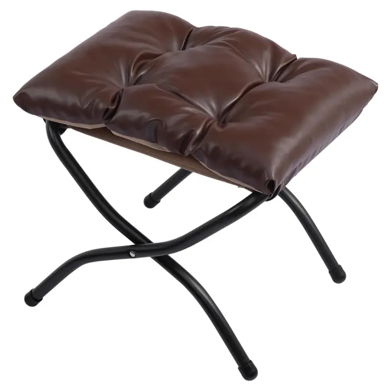 15" Portable Folding Footrest Stool With Metal Frame 1
