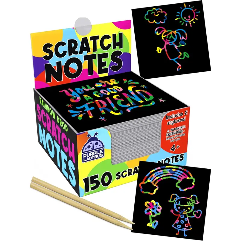 150-Count Purple Ladybug Scratch Art Mini Notes Set (Various) 1