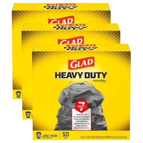150 Glad Forceflex 30-Gallon Heavy-Duty Trash Bags 1
