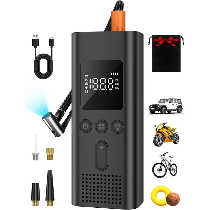 150 Psi Fast Tire Inflation Cordless Air Pump With Led Light 1