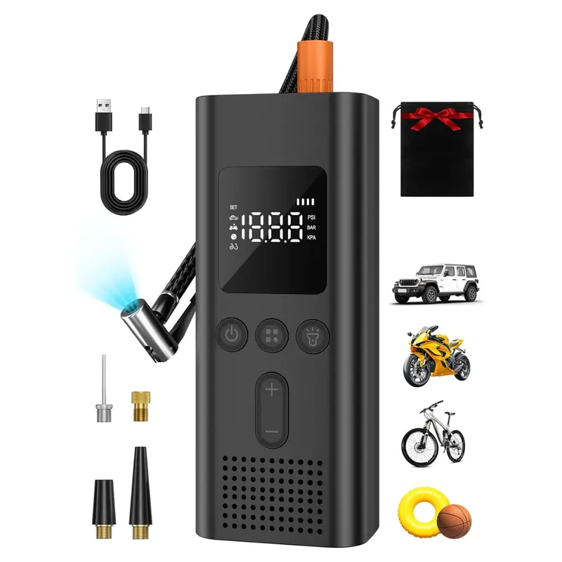 150 Psi Fast Tire Inflation Cordless Air Pump With Led Light 1