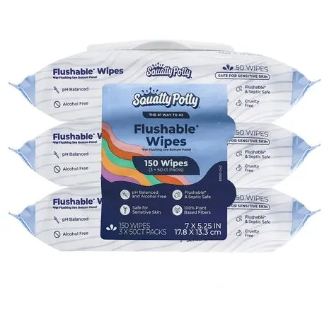 150 Squatty Potty Flushable Wipes 1