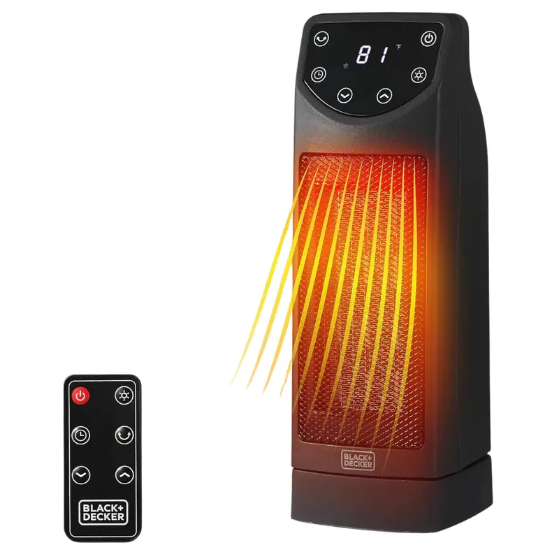 1500W Black & Decker Oscillating Ceramic Space Heater W/ Remote 1