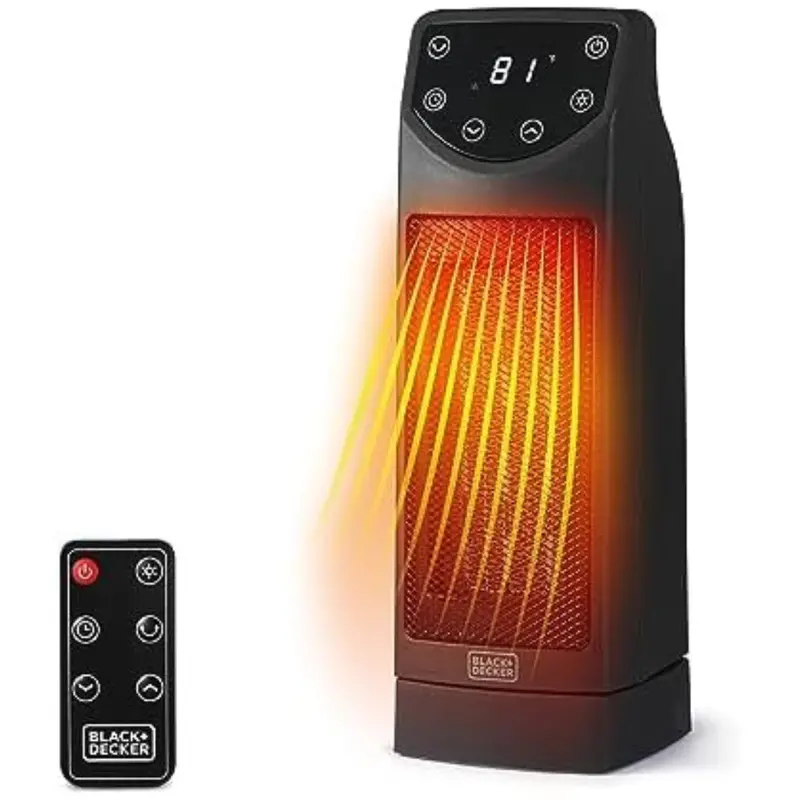 1500W Black+Decker Oscillating Ceramic Space Heater W/Remote 1