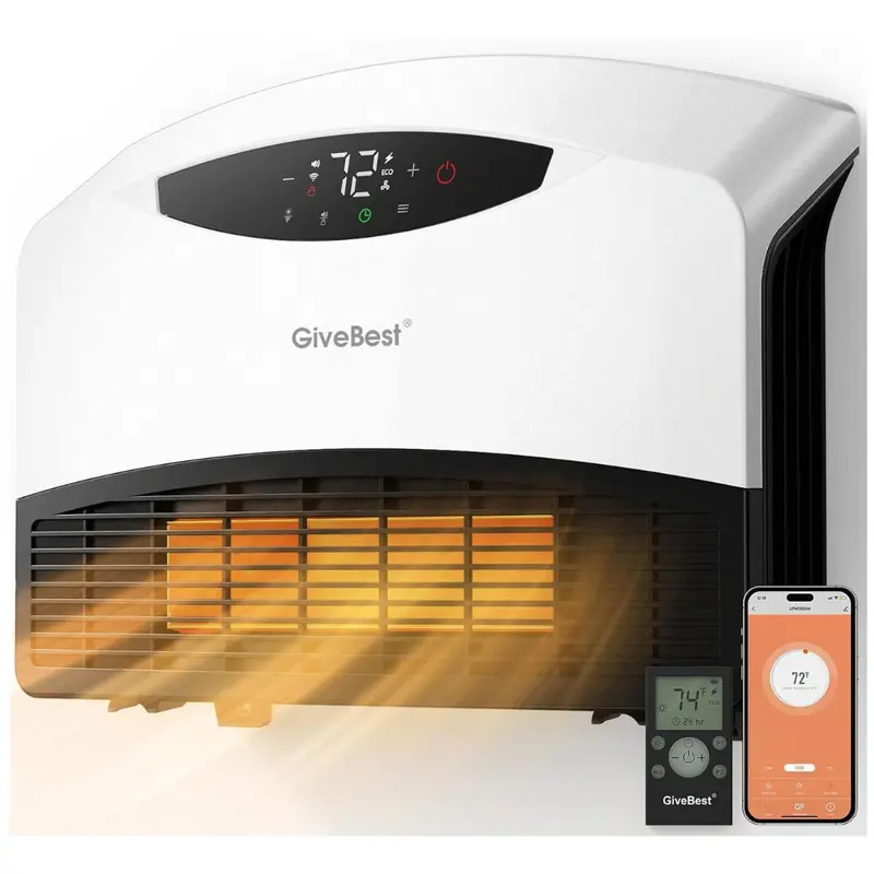 1500W Electric Wall Heater With Wifi & Remote Control 1