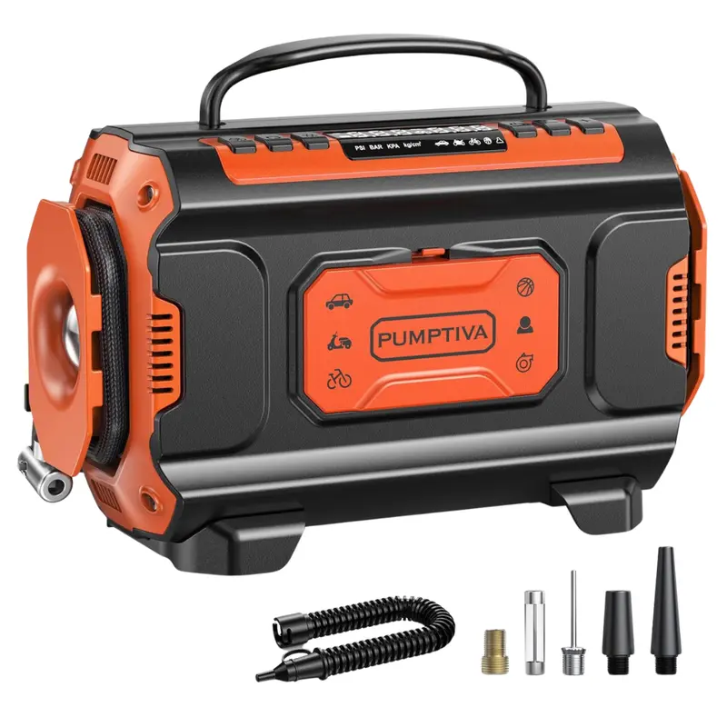 150Psi Portable Tire Air Compressor W/ Led Light & Auto Shut-Off 1