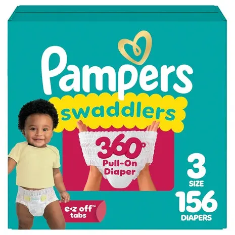 156 Size 3 Pampers Swaddlers 360° Diapers 1