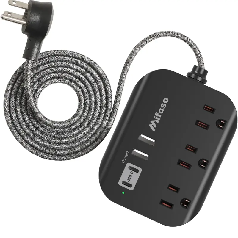 15Ft Power Strip With Multiple Outlets, & Usb Ports 1