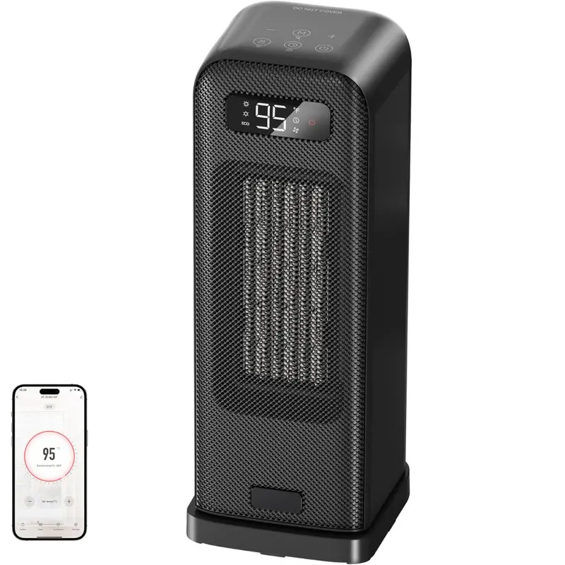 16'' 1500W Portable Smart Space Electric Heater With Thermostat 1