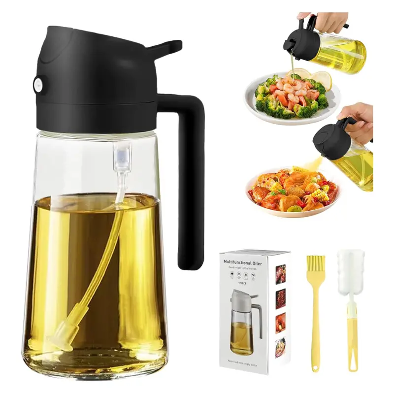 16-Oz 2 In 1 Olive Oil Dispenser Spray Bottle With Brush 1