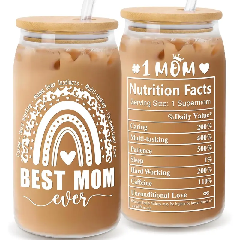 16-Oz Glass Leakproof Reusable Drinking Jar With Lids & Straws 1