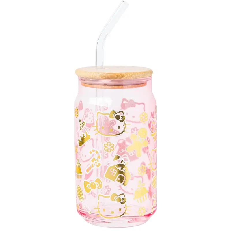 16 Oz Silver Buffalo Sanrio Hello Kitty Gingerbread Cookies Tumbler 1