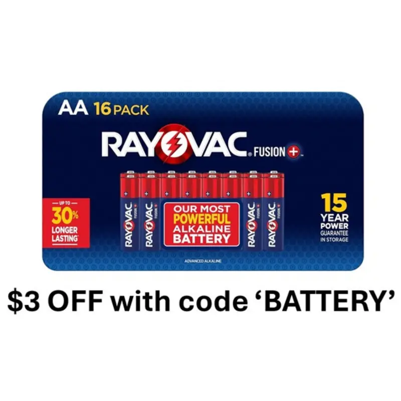 16-Pack Rayovac Fusion Double A Alkaline Batteries 1