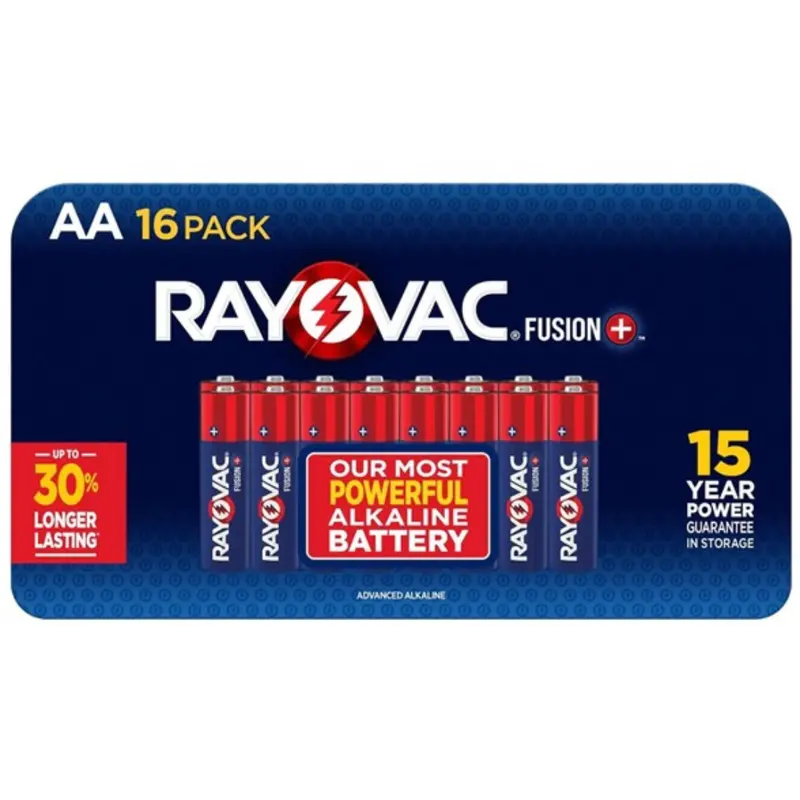 16-Pack Rayovac Fusion Double A Alkaline Batteries 1