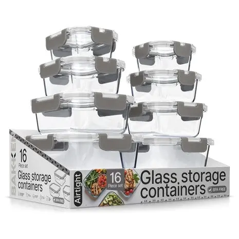 16-Piece Borosilicate Glass Food Storage Containers With Lids 1
