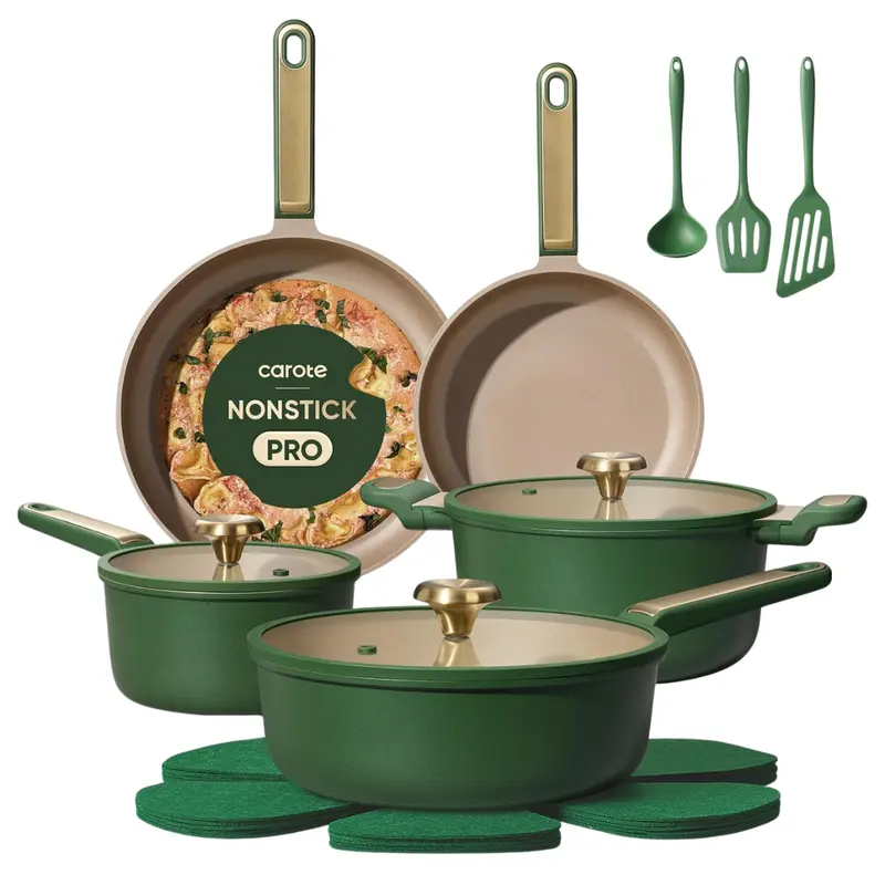16-Piece Carote Non Stick Induction Cookware Set (2 Colors) 1