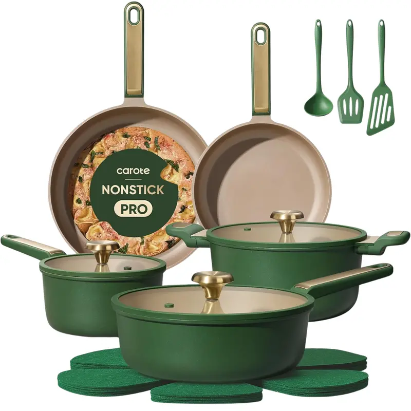16-Piece Carote Non Stick Induction Cookware Set (2 Colors) 1